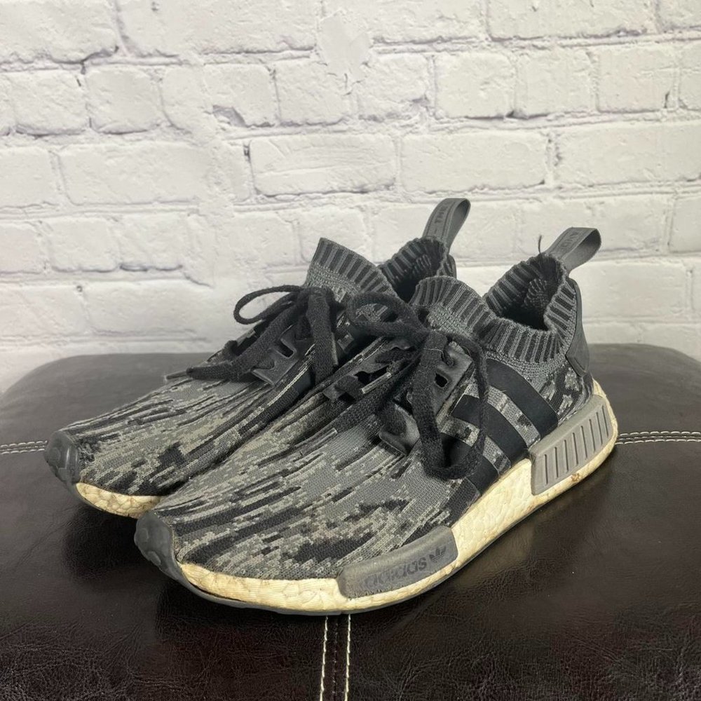 Adidas NMD R1 PK Primeknit Glitch Camo Black & Grey​